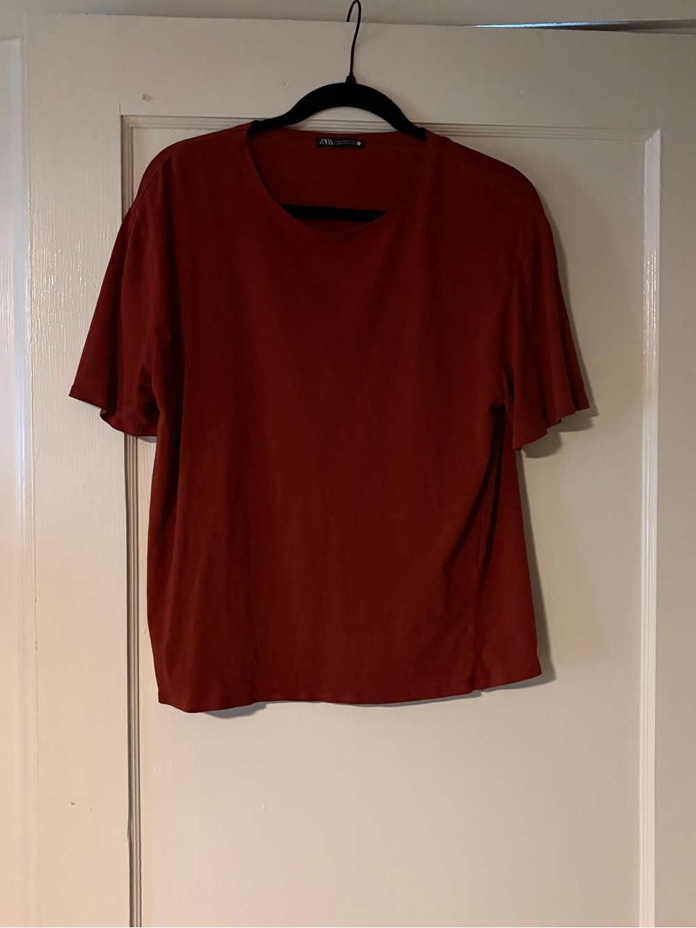 Zara Red Crew Neck Tee